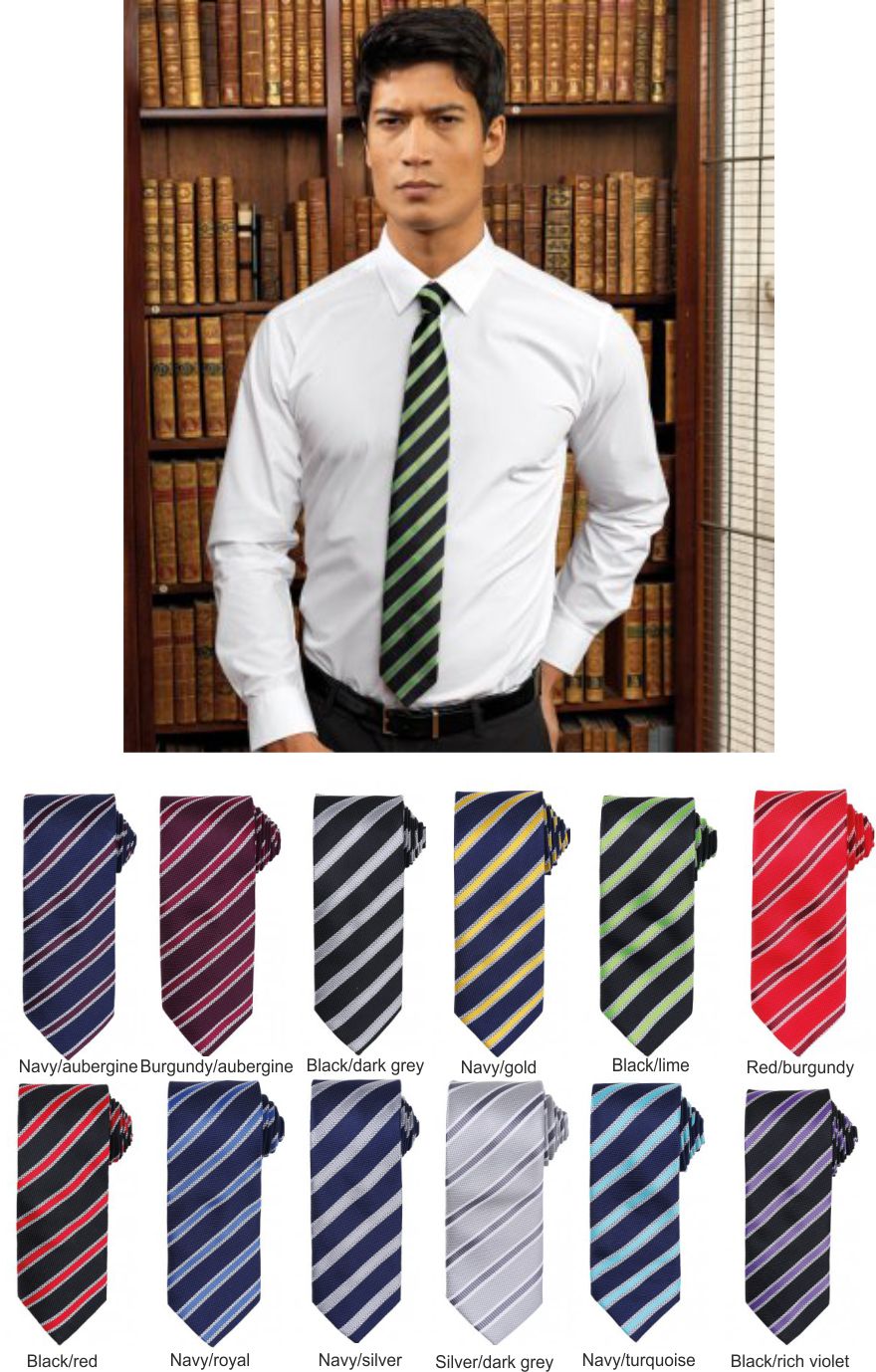 Premier PR783 Waffle Stripe Tie  Premier PR783 Waffle Stripe Tie
